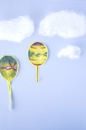 balloons up in the sky backgroundの写真素材