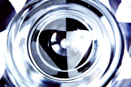 circle shape of glass on backgroundの写真素材