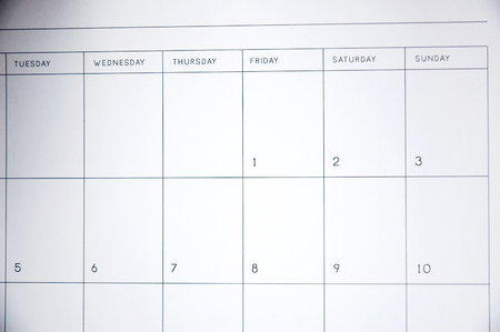 empty schedule paper on boardの写真素材