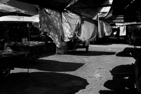 PHUKET TOWN, PHUKET, THAILAND APRIL 19 2013: Downtown Market in Phuket Town is located in a small square and sells some of the freshest fruit and produce in Phuket.のeditorial素材
