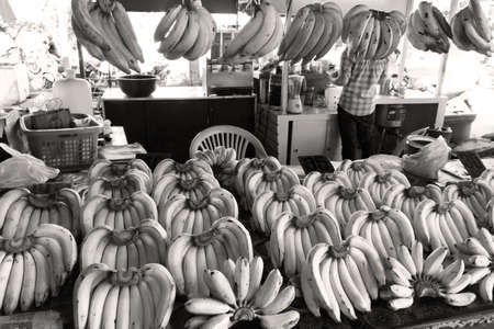 KATHU MARKET, KATHU, PHUKET, THAILAND MAY 13 2013: Bananas for sale at Kathu Market.のeditorial素材