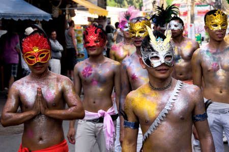 PATONG, PHUKET, THAILAND, 26 FEBRUARY 2011: A group of gay men participate in the annual Patong Gay Pride Parade.のeditorial素材