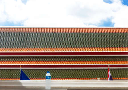 WAT PHO, BANGKOK, THAILAND, 26 SEPTEMEBER 2014: Temple roof of a building at Wat Pho in Bangkok.