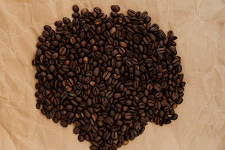 many grains of roasted coffee, texture, background for text, for
logoの写真素材