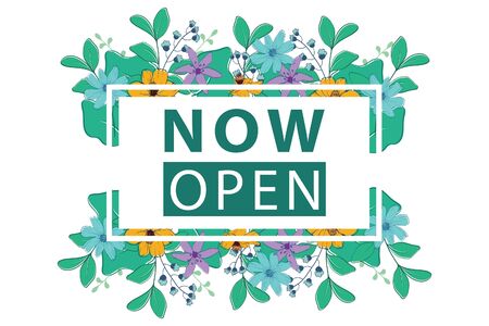 template design banner for discount offer. Special sale advertising with floral frame and flower. special sale. big sale. 50%off. grand opening. Vector.のイラスト素材