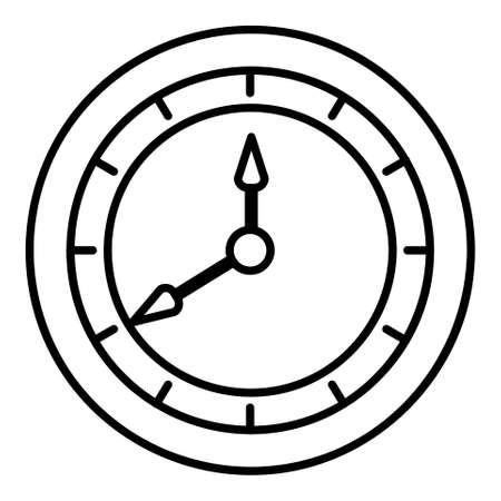 Clock icon. Single high quality outline symbol of clock or time for web design or mobile app. Thin line signs of education for design logo, visit card, etc. Outline logo of school.のイラスト素材