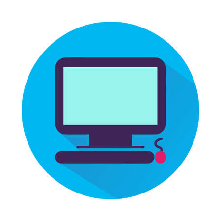 Flat Icon Computer. Single high quality flat symbol of computer for web design or mobile app.のイラスト素材