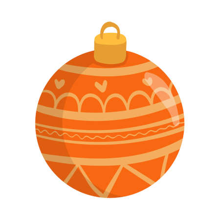 Christmas Ball Ornaments. Christmas Clipart Graphic Elements. Hand Drawn Christmas Ballのイラスト素材