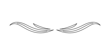 Vector illustration of two wings on white background. Line art style.のイラスト素材