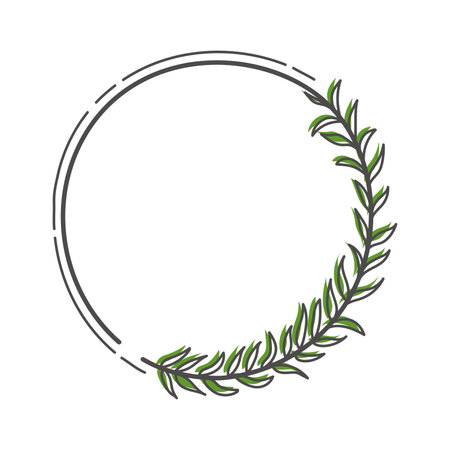Laurel wreath. Round frame. Vector design element.のイラスト素材
