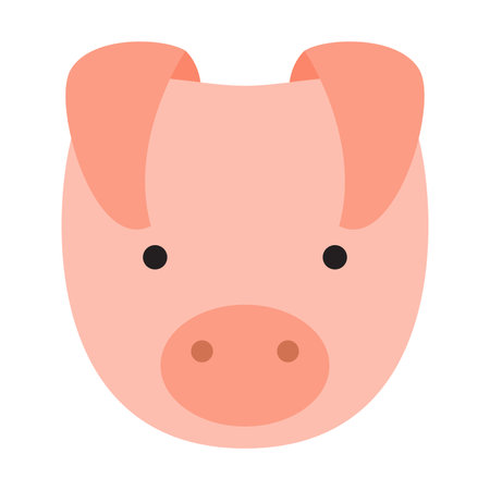 Pig head icon. Flat illustration of pig head icon for web designのイラスト素材