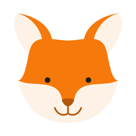 Cute cartoon fox icon. Flat illustration of cute fox icon for web designのイラスト素材
