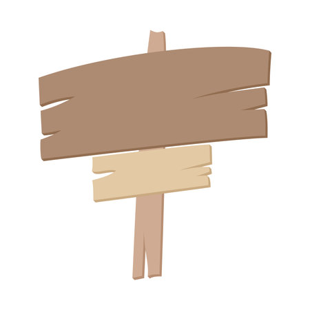 Wooden sign isolated on white background. Vector illustration. Eps 10.のイラスト素材