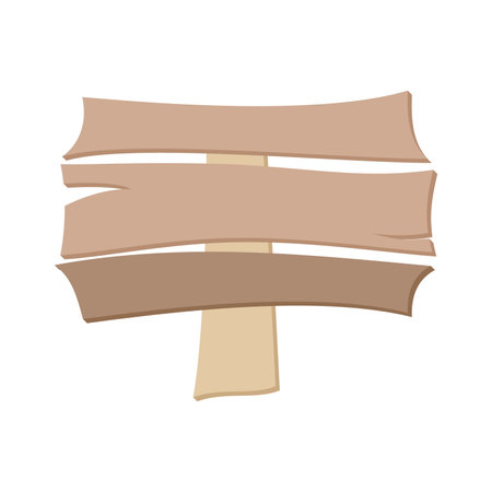 Wooden sign isolated on white background. Vector illustration. Eps 10.のイラスト素材