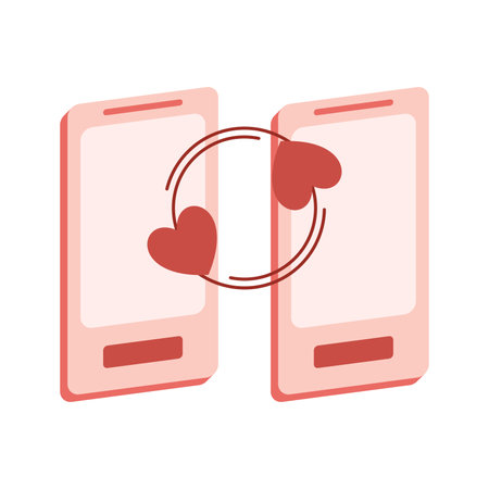 smartphone with hearts icon over white background. colorful design. vector illustrationのイラスト素材