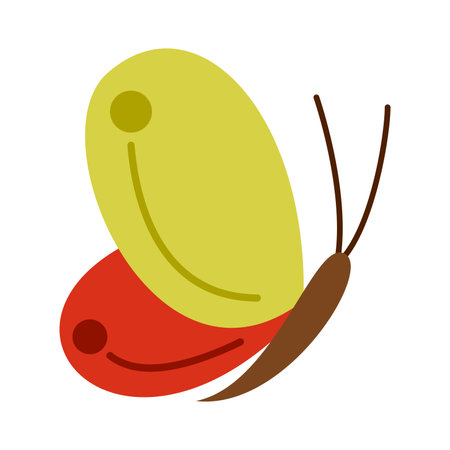 butterfly insect isolated icon vector illustration design graphic flat style shadowのイラスト素材