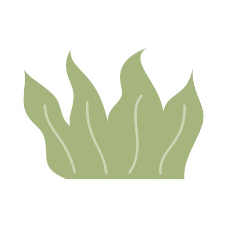 Bushes and Grass Illustration. Simple abstract floral flat cartoon vector illustration. Garden green plant isolated on white background. Eco elementのイラスト素材