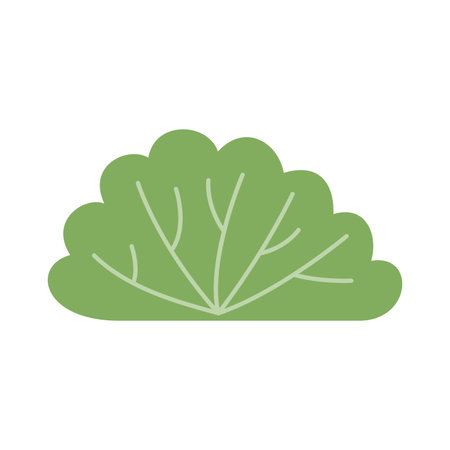 Bushes and Grass Illustration. Simple abstract floral flat cartoon vector illustration. Garden green plant isolated on white background. Eco elementのイラスト素材