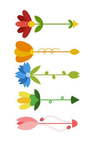 Flower design over white background, vector illustration eps10. Flower Arrow Illustrationのイラスト素材