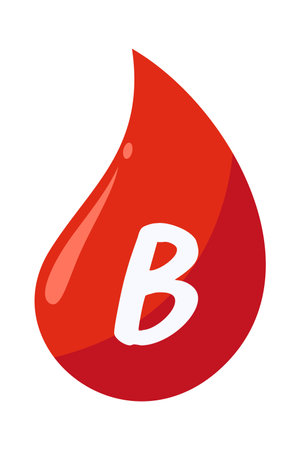 Blood drop with letter B. Blood donation concept. Vector illustration.のイラスト素材
