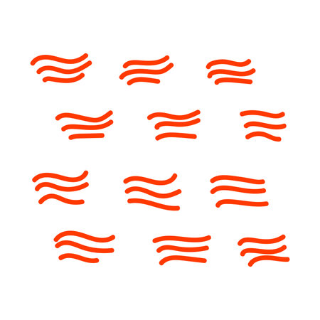 Set of hand drawn wavy line icons. Vector illustration isolated on white background.のイラスト素材