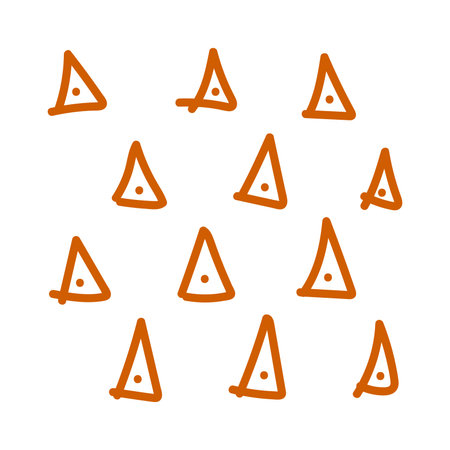 Triangle doodle hand drawn seamless pattern. Vector illustration.