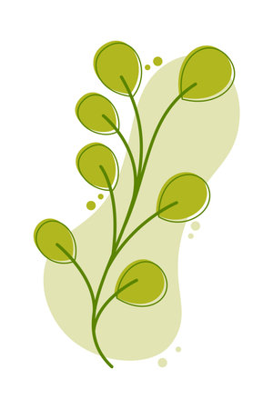 green leaves icon over white background. colorful design.  vector illustrationのイラスト素材
