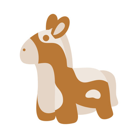 Toy horse flat icon isolated on white background. Cute cartoon horseのイラスト素材