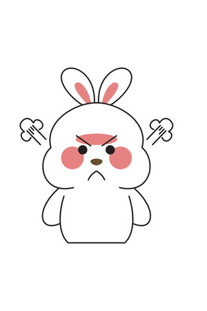 rabbit cartoon kawaii character vector art illustration design isolated white backgroundのイラスト素材