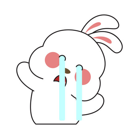 Cute rabbit cartoon vector illustration. Cute bunny icon. Cute bunny icon.のイラスト素材