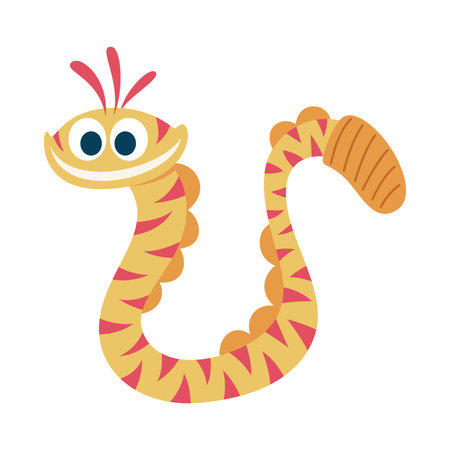 Cute cartoon snake. Vector illustration isolated on a white background.のイラスト素材