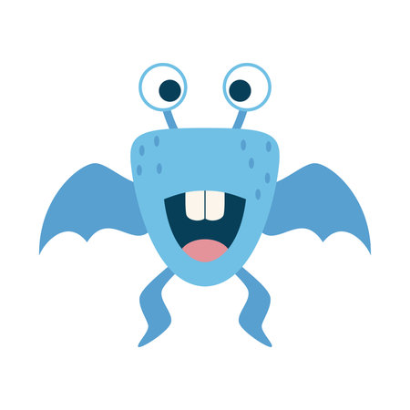 cute monster flying isolated icon vector illustration design  vector illustration designのイラスト素材