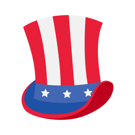 Patriotic hat icon in isometric 3d style on a white backgroundのイラスト素材