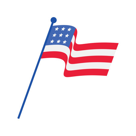 Usa flag design, United states america independence nation us country and national theme Vector illustrationのイラスト素材