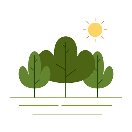 Forest icon. Flat color design. Vector illustration. Nature concept.のイラスト素材