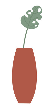 Illustration of a plant in a vase on a white backgroundのイラスト素材