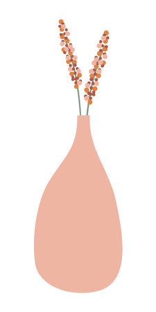 Flower vase isolated on white background. Vector illustration in flat style.のイラスト素材