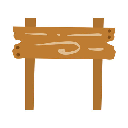 Wooden signboard icon. Flat illustration of wooden signboard icon for web designのイラスト素材