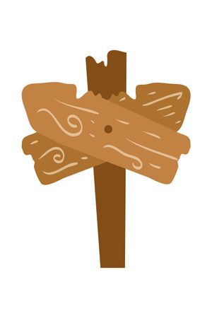 Wooden signpost. Vector illustration isolated on a white background.のイラスト素材