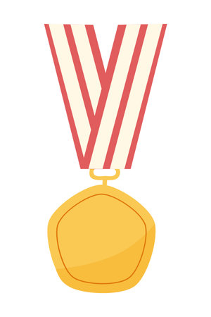 medal icon over white background. colorful design.  vector illustrationのイラスト素材