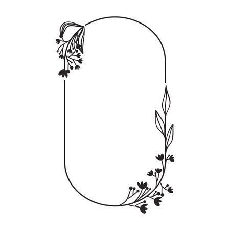 Elegant decorative letter O with floral frame. Vector illustration.のイラスト素材