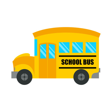 School bus icon. Flat illustration of school bus vector icon for web