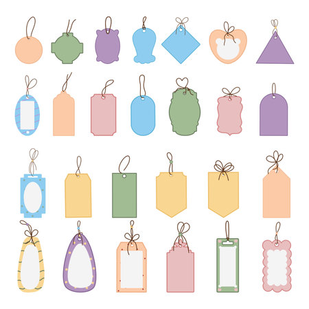 Set of colorful price tags. Vector illustration isolated on white background.のイラスト素材