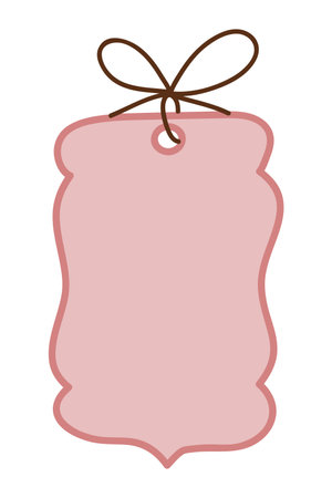 Illustration of a price tag with a bow on a white backgroundのイラスト素材