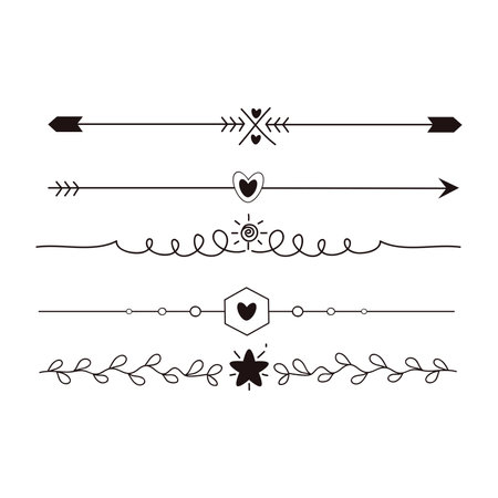 Set of hand drawn design elements. Vector illustration. EPS 10.のイラスト素材