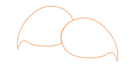 Two orange speech bubbles isolated on a white background. Vector illustration.のイラスト素材