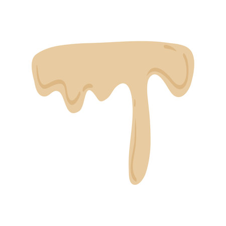 Dripping melted chocolate. Vector illustration isolated on a white background.のイラスト素材