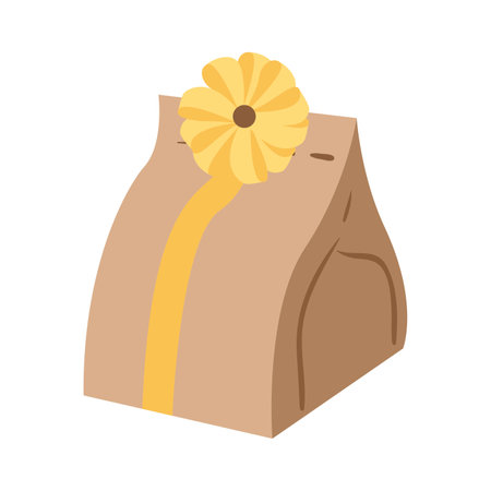 Gift bag icon in isometric 3d style on a white backgroundのイラスト素材
