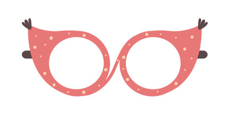 Funny pink glasses isolated on white background. Vector illustration in flat style.のイラスト素材