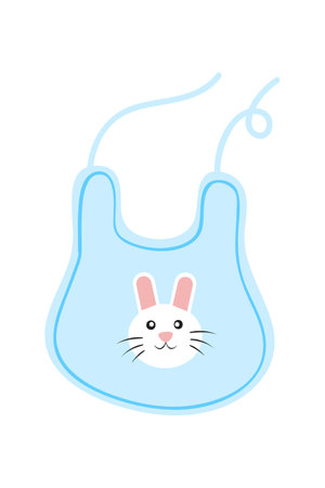 Baby bib with cute rabbit on white background. Vector illustration.のイラスト素材